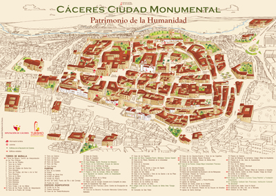 Plano de la Ciudad Monumental de Cáceres